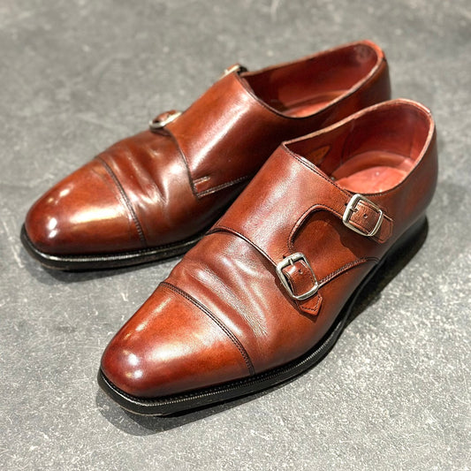 美品【EDWARD GREEN】エドワードグリーン ダブルモンク ウエストミンスター カーフ ブラウン サイズUk6E 888ラスト