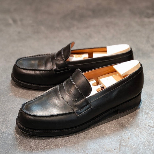 使用数回 【J.M.WESTON】ジェイエムウエストン 180 シグニチャーローファー ボックスカーフ ブラック サイズ UK6C 41ラスト 参考定価¥156,200-