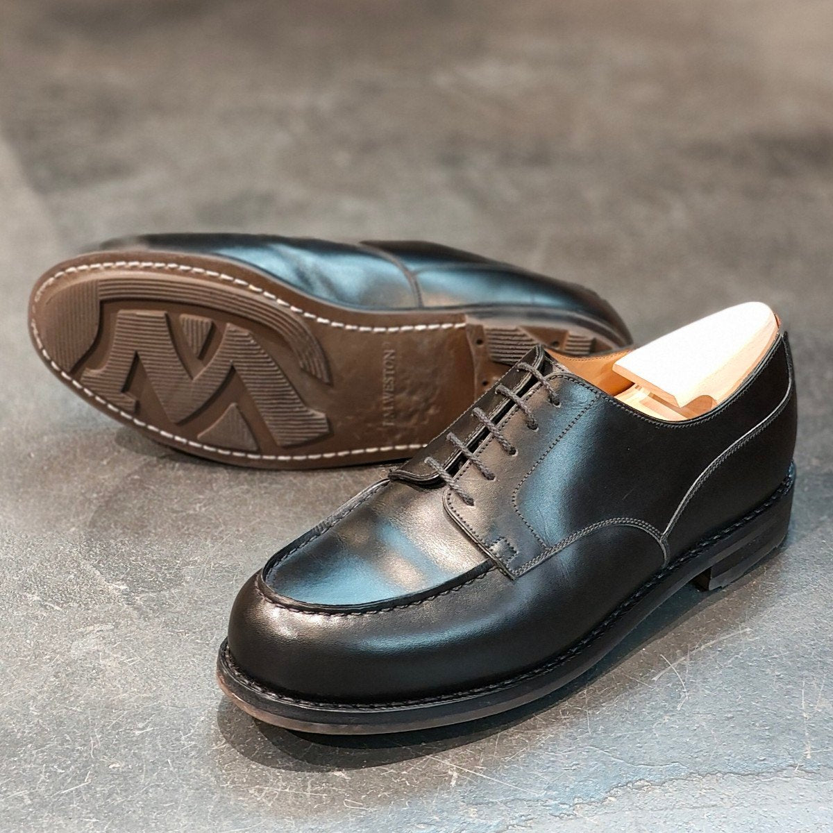 極美品 【J.M.WESTON】ジェイエムウエストン 641 ゴルフ Uチップ ボックスカーフ ブラック サイズ UK8E ラスト 定価¥168,300-