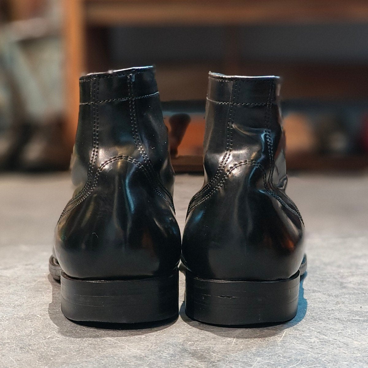 希少 【ALDEN】オールデン アナトミカ別注 1124 プレーントゥ ブーツ コードバン ブラック サイズUS9D モディファイドラスト