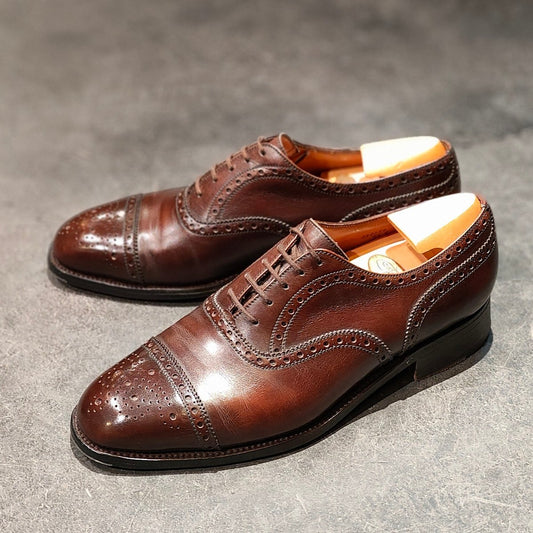 希少 美品 【J.M.WESTON】ジェイエムウエストン 310 旧旧ロゴ セミブローグ カーフ ブラウン サイズUK5.5E 11ラスト