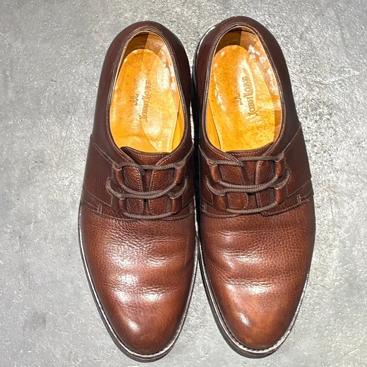 【JOHN LOBB】ジョンロブ レザーシューズ サドル バッファローレザー ブラウン サイズ UK5.5E