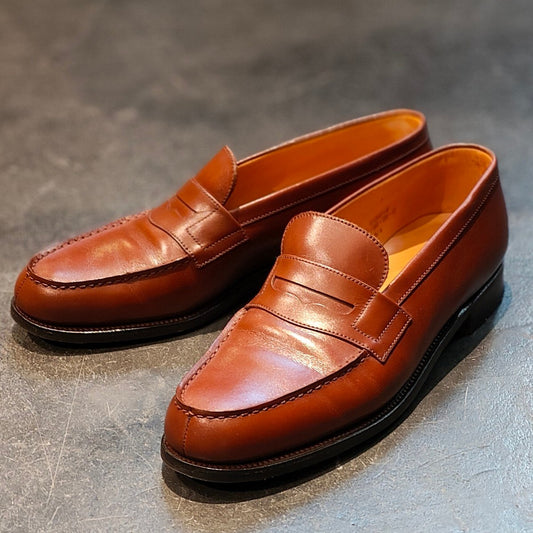 美品 【J.M.WESTON】ジェイエムウエストン 180 シグニチャーローファー ボックスカーフ タンブラウン サイズ UK6.5A 41ラスト  定価¥151,800-