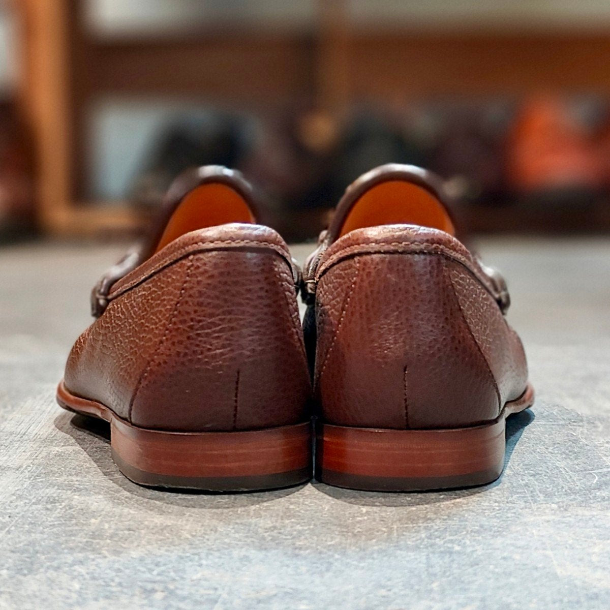 使用数回【GUCCI】グッチ 367762 ホースビットローファー グレインレザー ブラウン サイズUK4.5