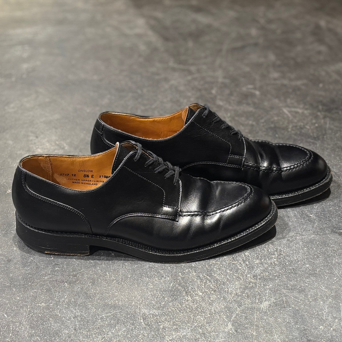 【CROCKETT&JONES】クロケット&ジョーンズ レザーシューズ オンスロー Uチップ カーフ ブラック サイズ UK8.5E