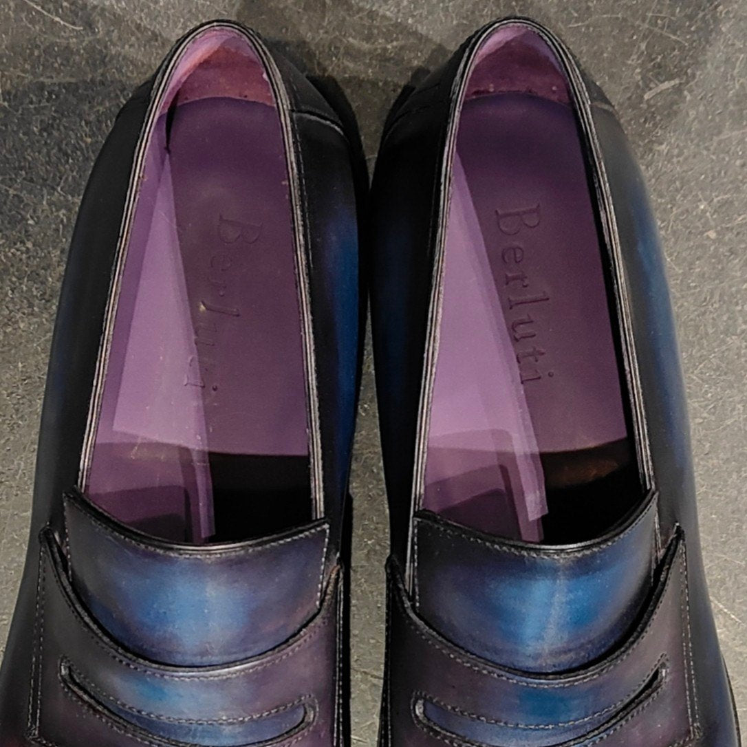 新品未使用 【BERLUTI】ベルルッティ アンディ ローファー カーフ パティーヌ ブルー サイズ UK9
