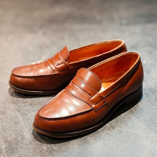 希少 【J.M.WESTON】ジェイエムウエストン 旧旧ロゴ 180 シグニチャーローファー カーフ タンブラウン サイズ UK4D 41ラスト 定価¥151,800-