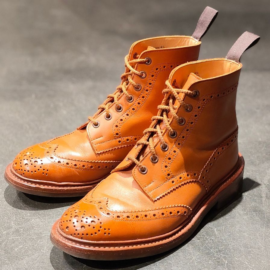 【Tricker’s】トリッカーズ ストウ ブーツ カーフ ベージュ サイズ UK6.5 参考定価¥132,000-