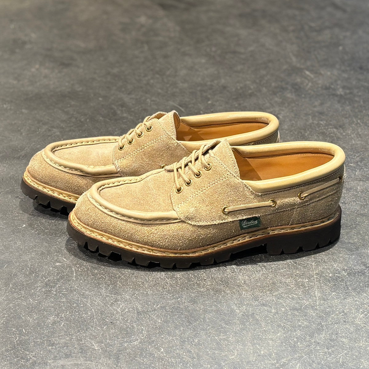 極美品【Paraboot】パラブーツ シメイ Uチップ スエード ベージュ サイズ UK6.5 参考定価¥101,200-
