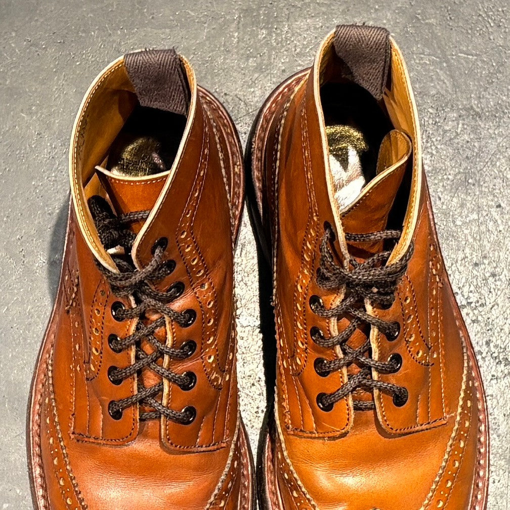【Tricker's】トリッカーズ モールトン M2508 カントリーブーツ ウイングチップ カーフ ブラウン サイズ UK8