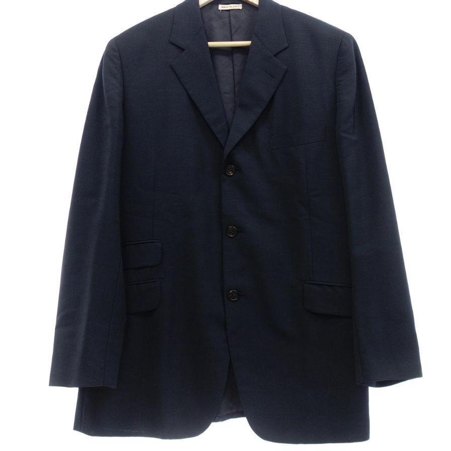 【HERMES】エルメス テーラードジャケット ウール モヘア サイズ50 ネイビー