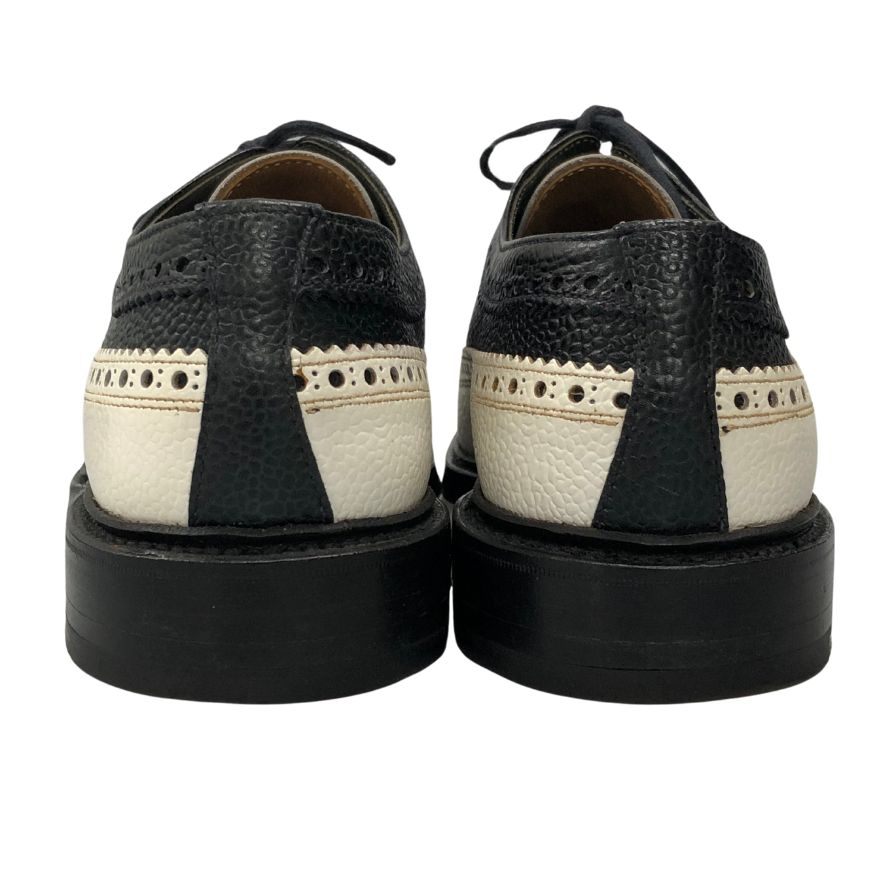 美品 【CROCKETT&JONES】クロケットアンドジョーンズ チェビオット フルブローグ グレインレザーカーフコンビ ブラックホワイト サイズ UK5.5E