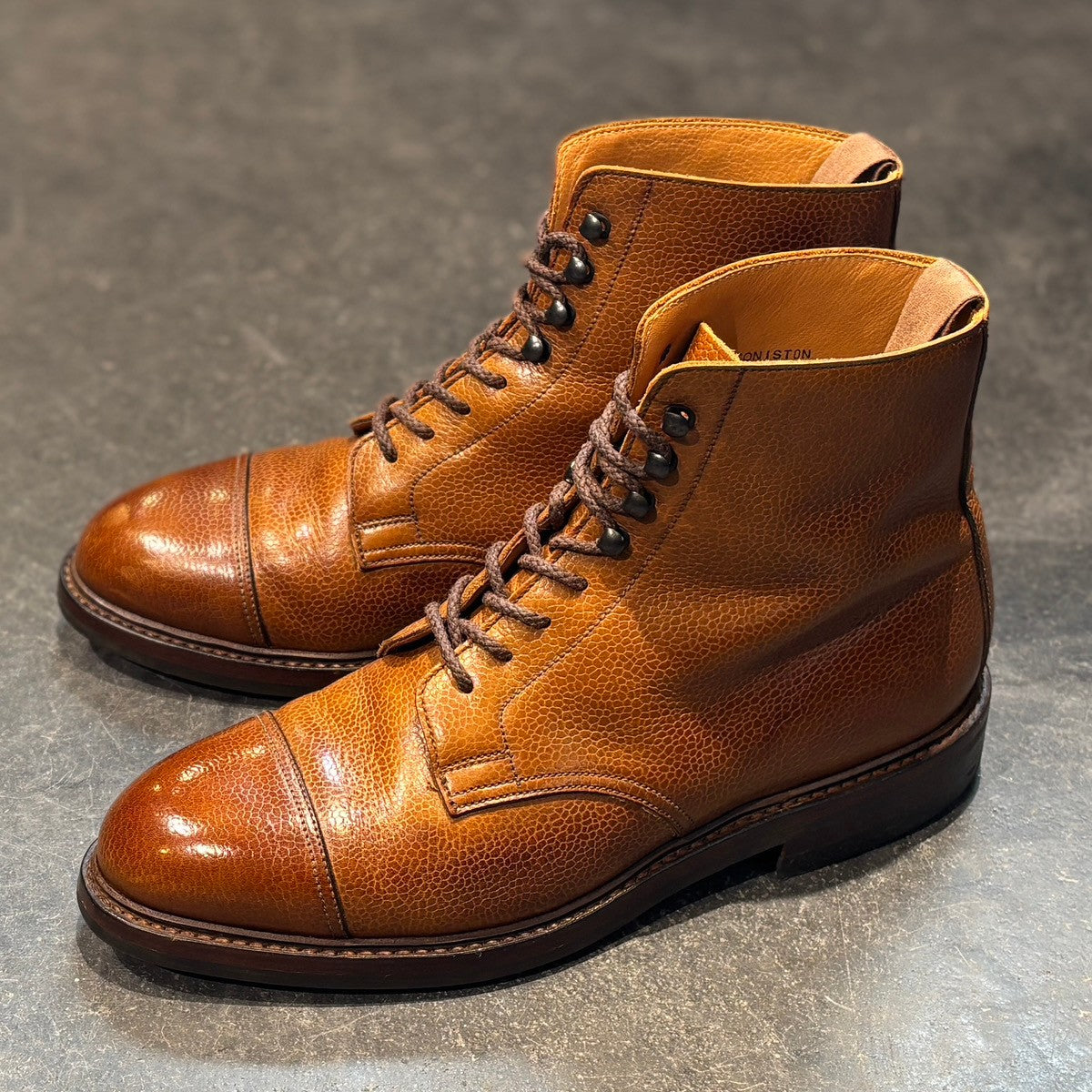 【CROCKETT&JONES】クロケット&ジョーンズ カントリーブーツ コニストン2 ブーツ グレインレザー ブラウン サイズUK6.5E 375ラスト