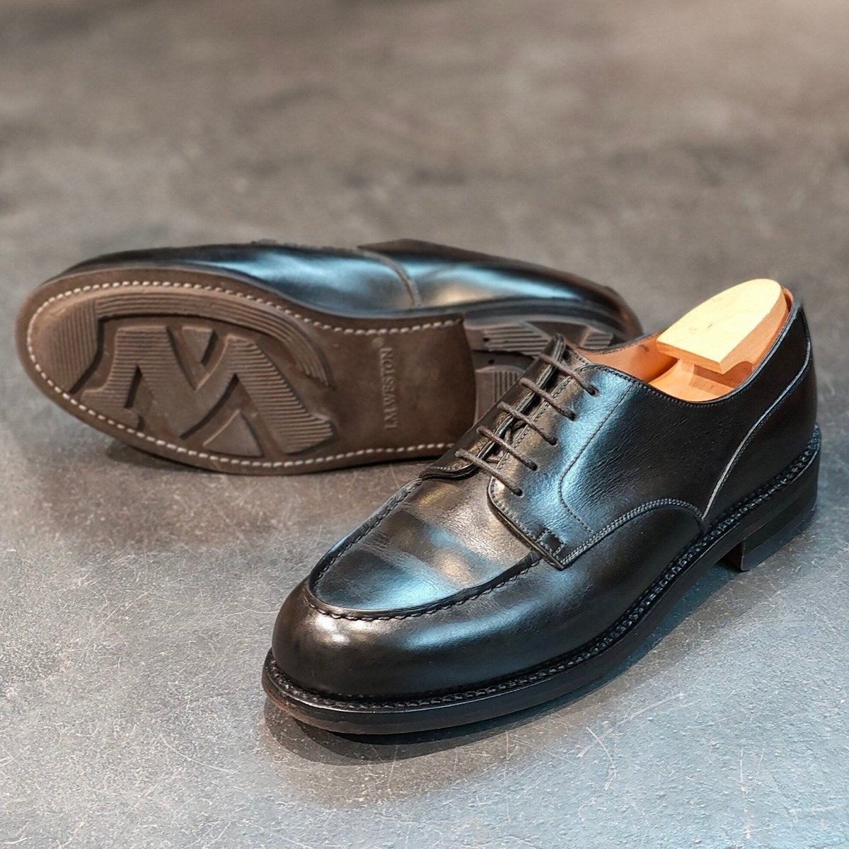 希少 美品 【J.M.WESTON】ジェイエムウエストン 641 ゴルフ Uチップ ロシアンカーフ ブラック サイズ UK7D 31ラスト 定価¥179,300-