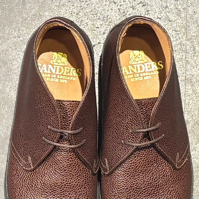 美品【SANDERS】サンダース ブリュットチャッカ 9877WG クレープソール グレインレザー ブラウン サイズ 6.5
