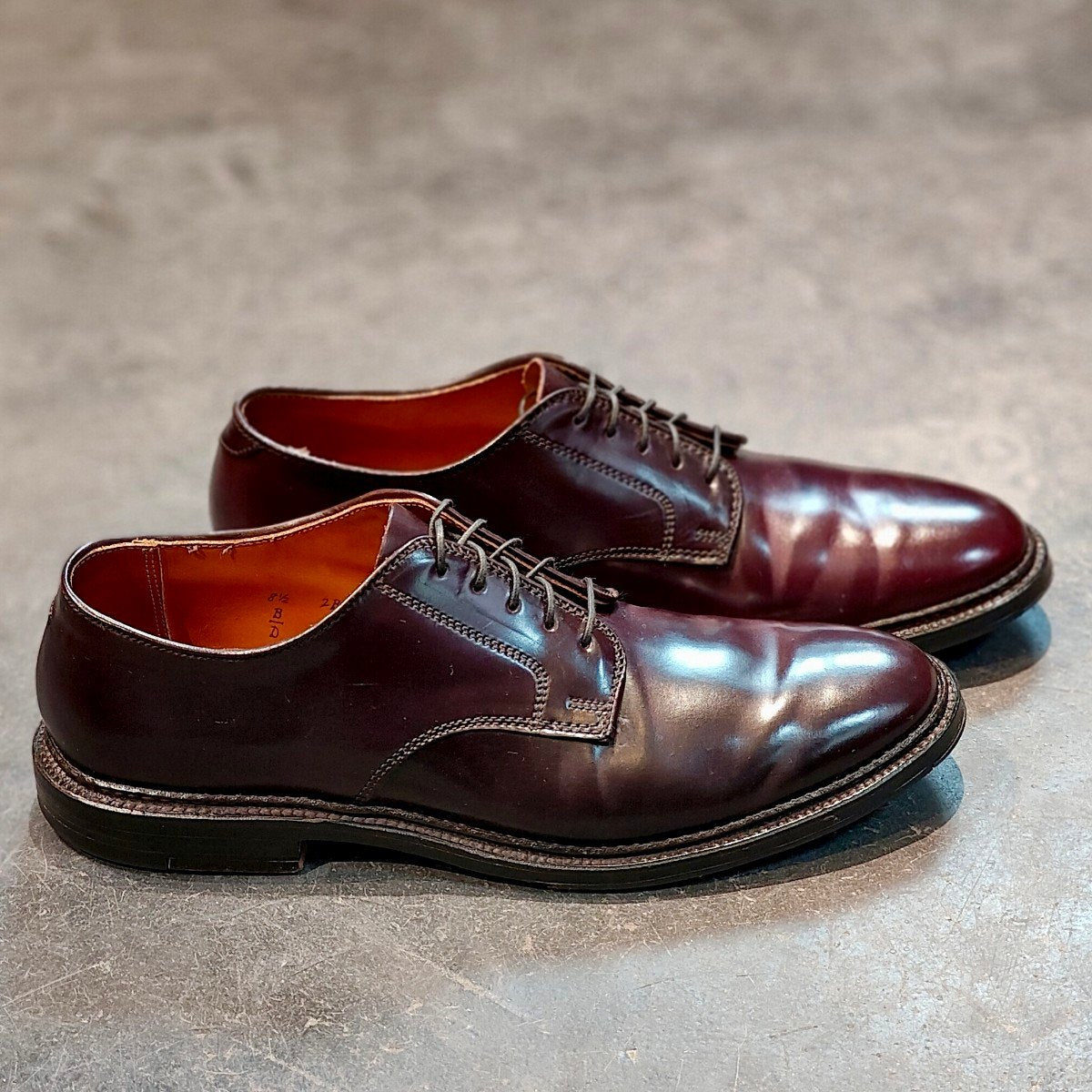 極美品【ALDEN】オールデンインターナショナルギャラリービームス 2938F プレーントゥ コードバン ダークバーガンディ サイズ US8.5D バリーラスト