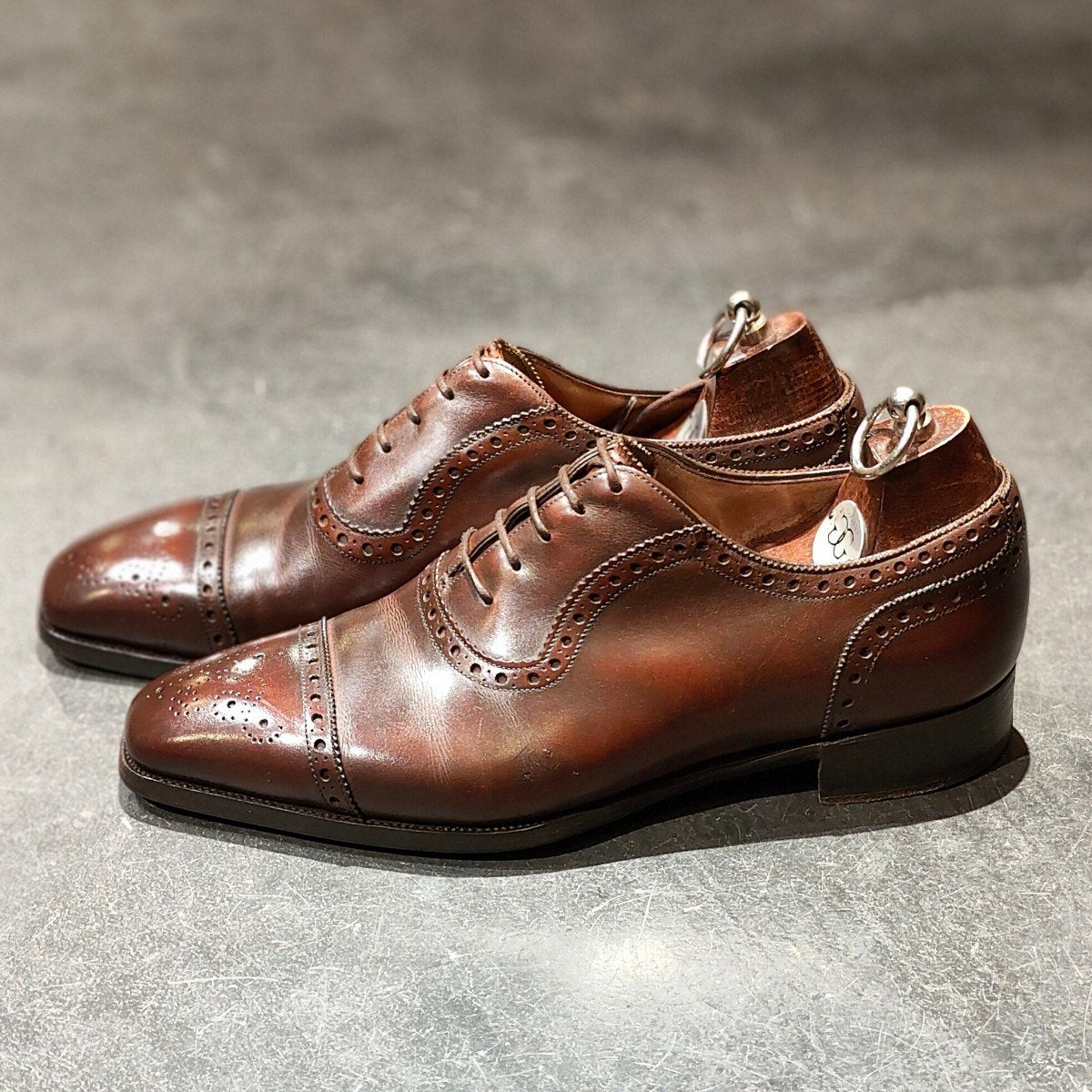 極美品 【GAZIANO&GIRLING】ガジアーノ&ガーリング ヒューズ アデレード カーフ ブラウン サイズ UK6.5E TG73ラスト