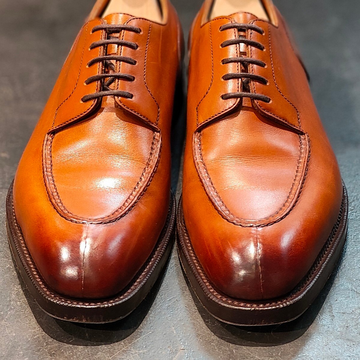 極美品 【EDWARD GREEN】エドワードグリーン ドーバー Uチップ カーフ チェスナット サイズ UK6E 606ラスト 定価¥273,900-