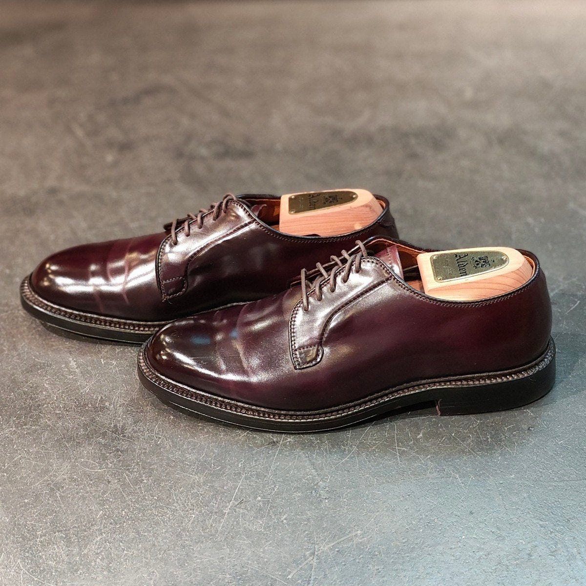 使用数回 【ALDEN】オールデン 990 プレーントゥ コードバン ダークバーガンディ サイズ US6E バリーラスト 定価 ¥211,200-