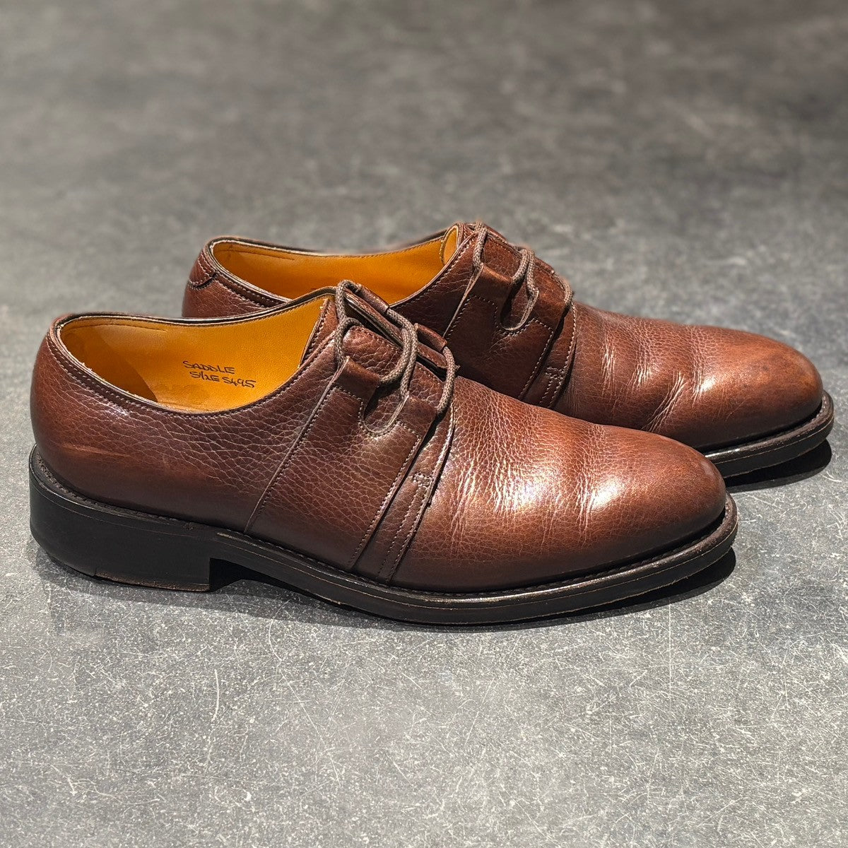 【JOHN LOBB】ジョンロブ レザーシューズ サドル バッファローレザー ブラウン サイズ UK5.5E