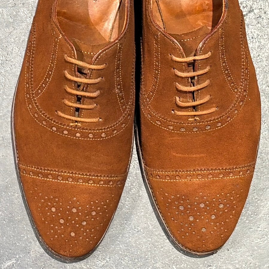 【JOHN LOBB】ジョンロブ スエードシューズ セイモア パンチドキャップトゥ スエード ブラウン サイズUK6.5E 236ラスト