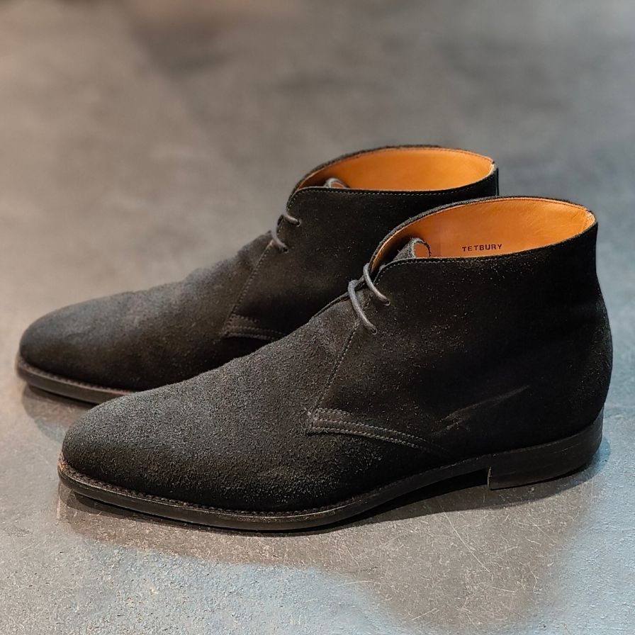 【CROCKETT&JONES】クロケット&ジョーンズ TETBURY チャッカブーツ スエード ブラック UK6E