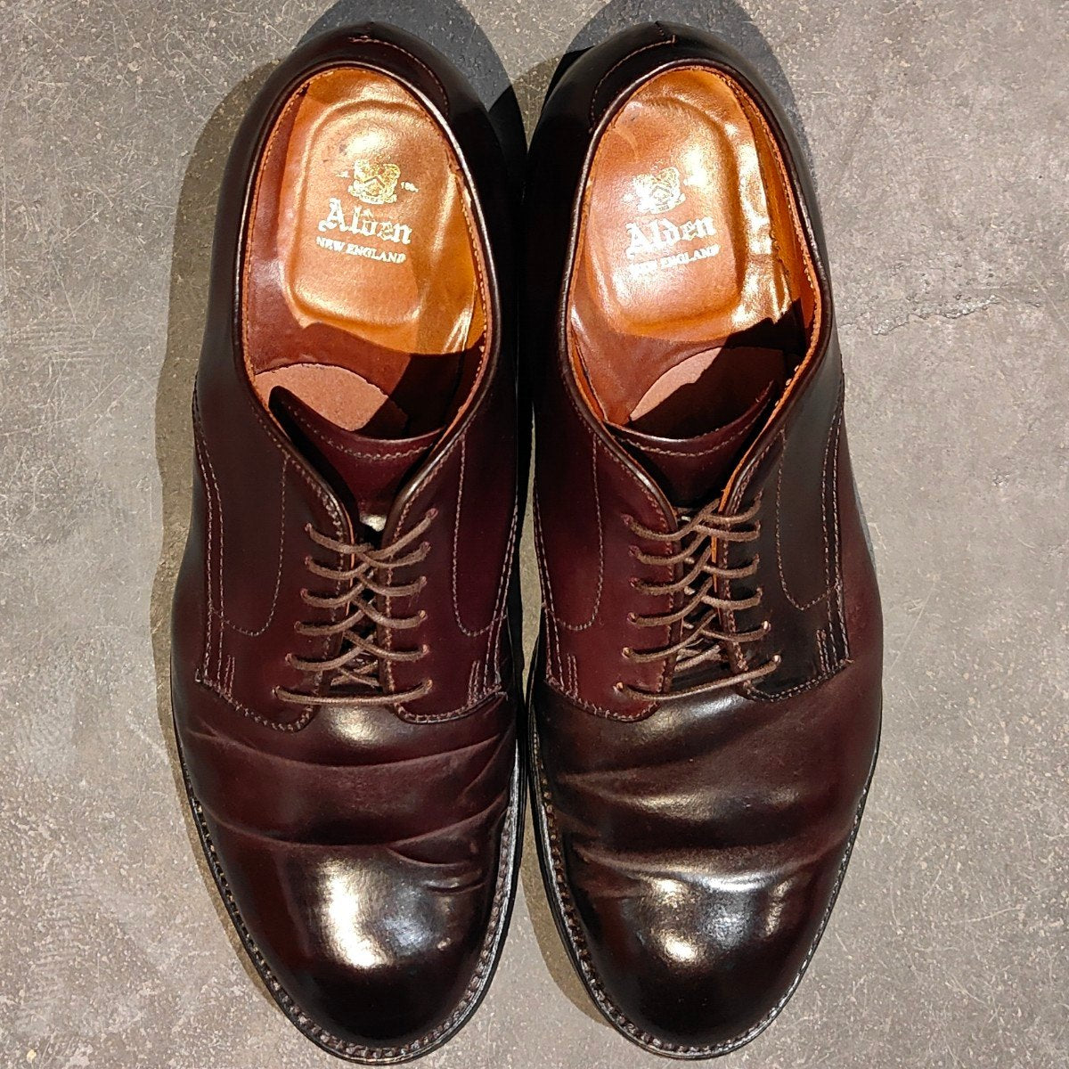【ALDEN】オールデン 53501 プレーントゥ コードバン ダークバーガンディ サイズ US9D モディファイドラスト 定価 ¥217,800-