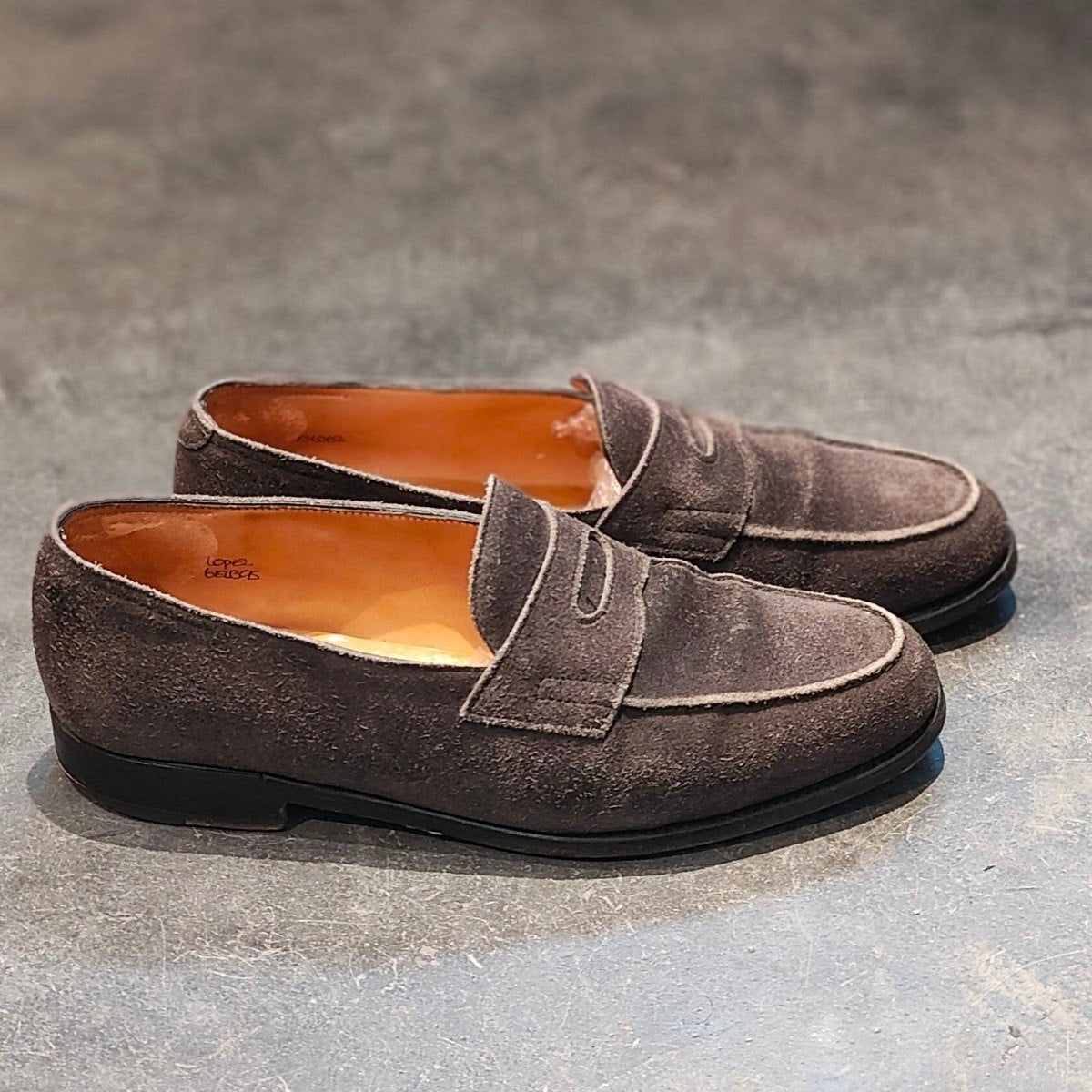 【JOHN LOBB】ジョンロブ ロペス ローファー スエード グレー サイズ UK6E 4395ラスト 参考定価¥269,500-