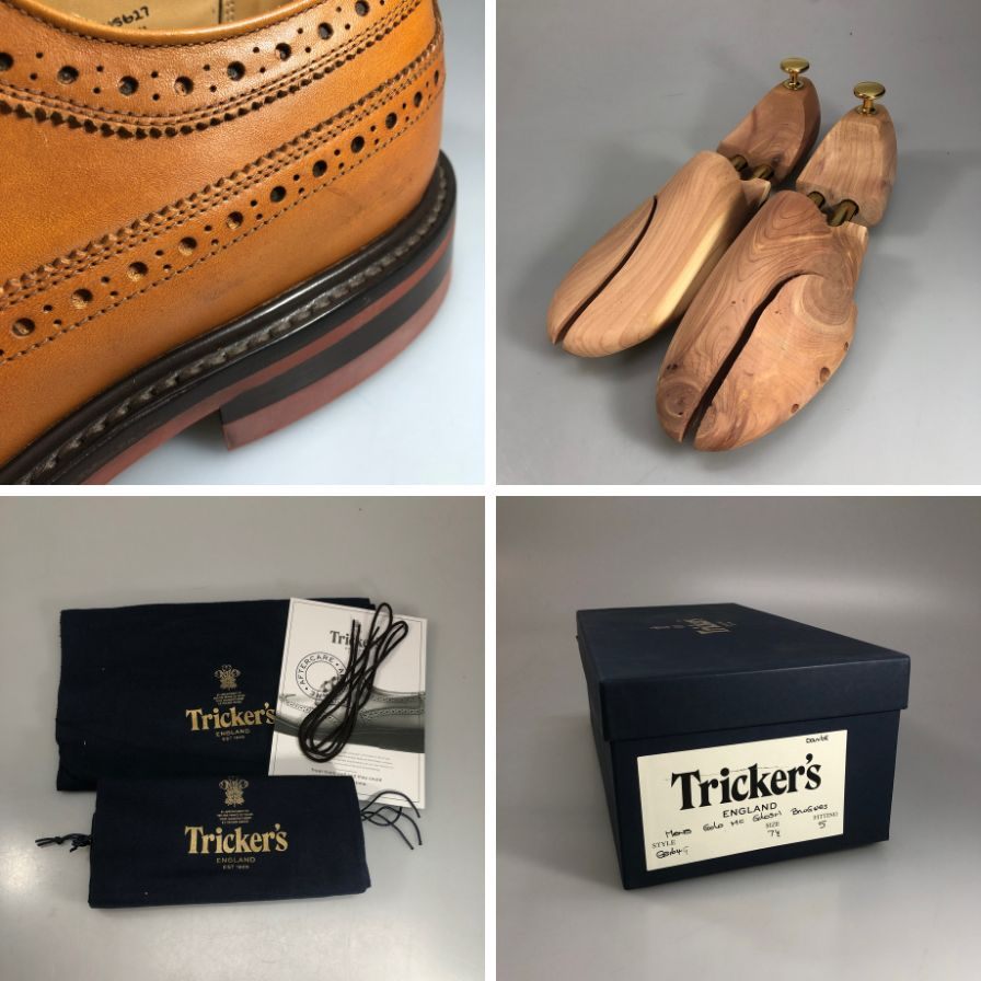 【オンライン限定】【Tricker`s】トリッカーズ レザーシューズ リチャード ウィングチップ ブラウン系 G5164 メンズ サイズ7.5 RICHARD