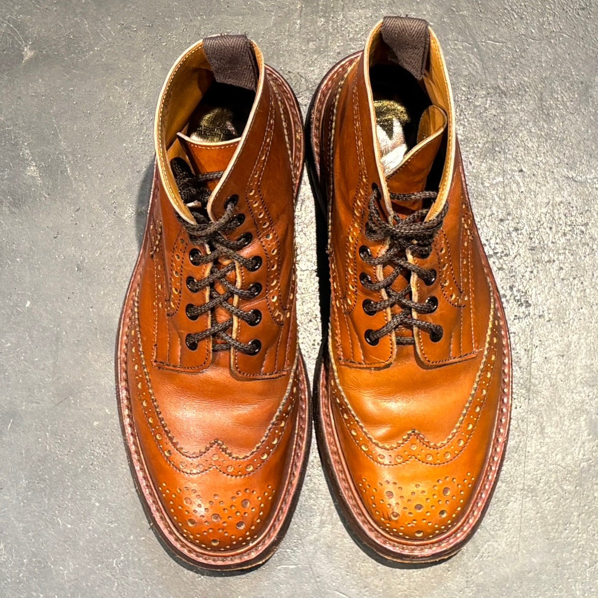 【Tricker's】トリッカーズ モールトン M2508 カントリーブーツ ウイングチップ カーフ ブラウン サイズ UK8