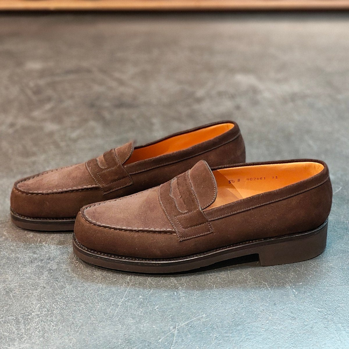 新品未使用 【J.M.WESTON】ジェイエムウエストン 旧旧ロゴ 180 シグネチャーローファー スエード ブラウン 5.5B 定価¥151,800-