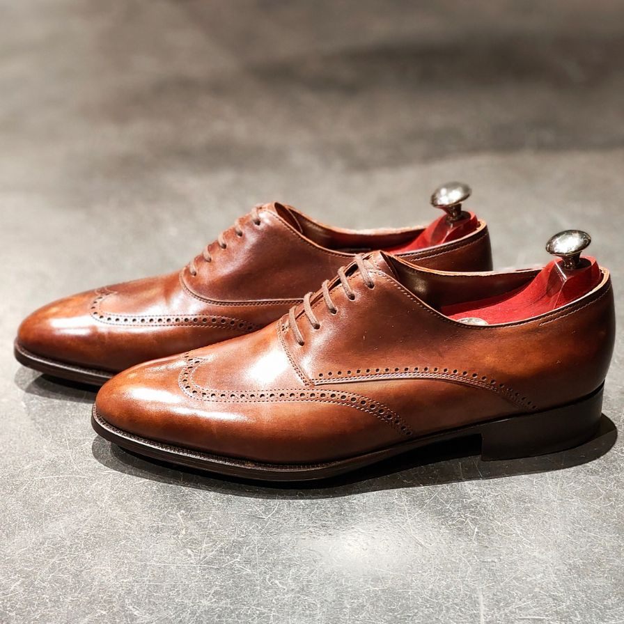 極美品 【JOHN LOBB】ジョンロブ ハットン ウイングチップ ミスティカーフ ブラウン サイズUK8.5E 7000ラスト