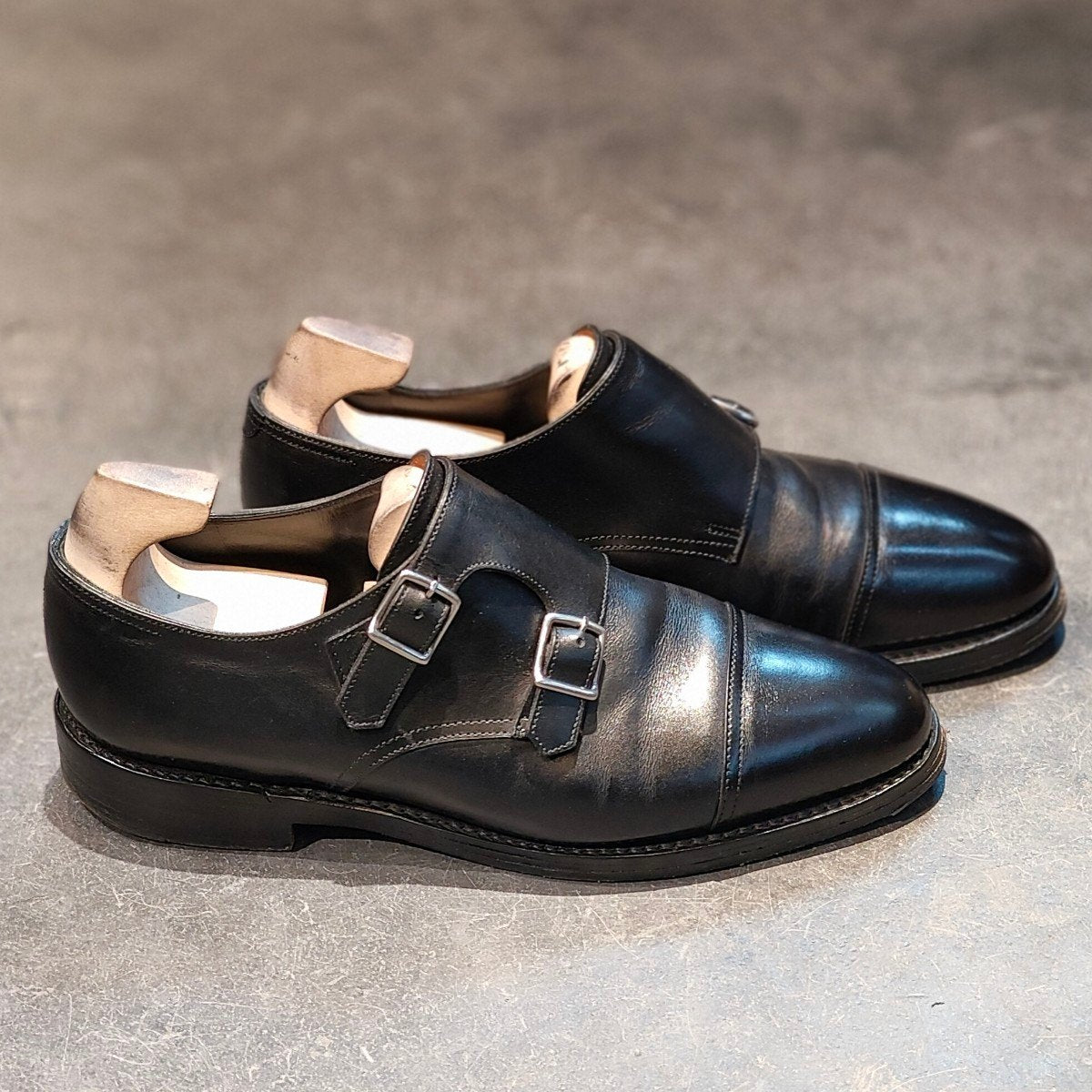極美品【JOHN LOBB】ジョンロブ ウィリアム ダブルモンク カーフ ブラック サイズUK6E 9795ラスト 参考定価¥251,900-