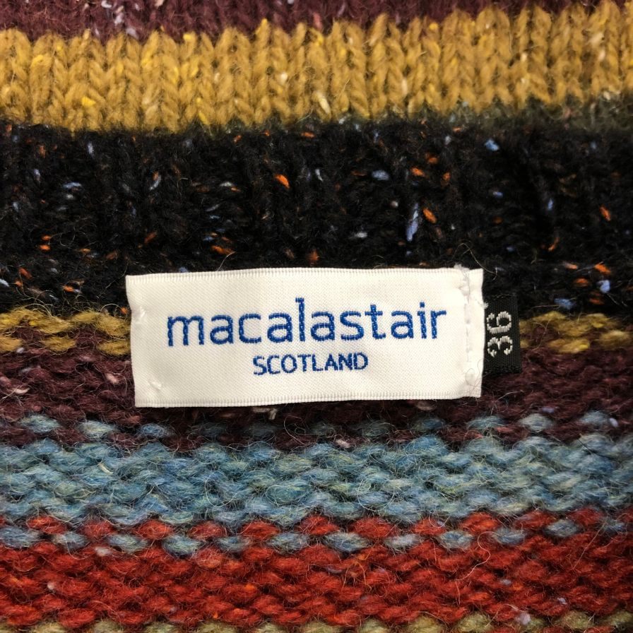 【Macalastair BEAMS F】マカラスター ビームスF別注 マルチボーダーニット ウール×シルク サイズ36