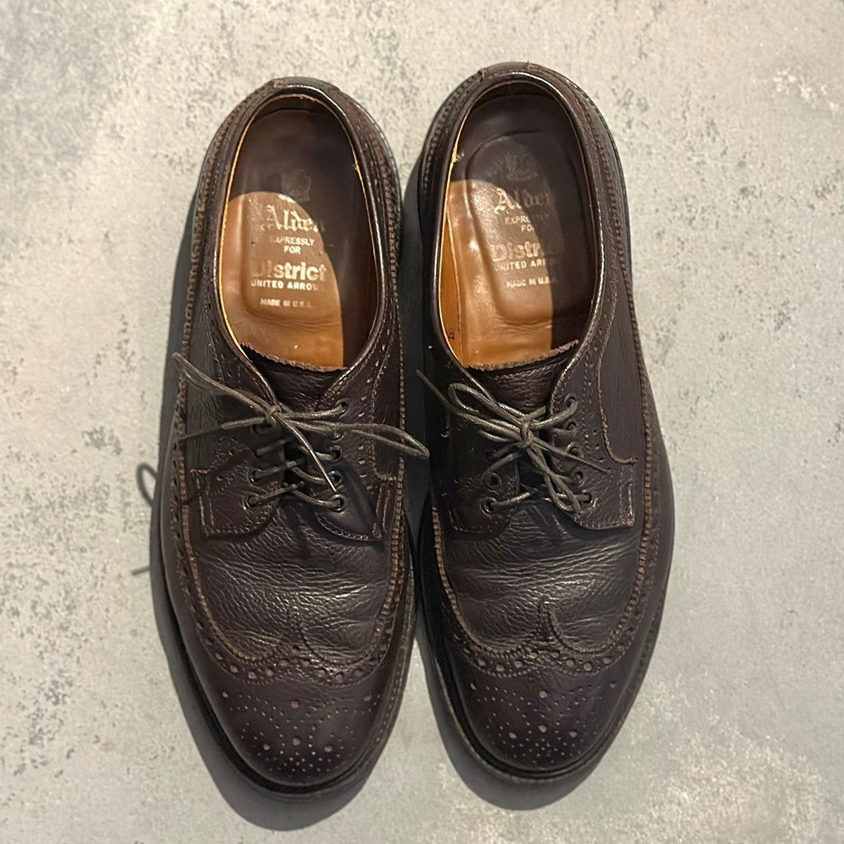 希少【ALDEN】オールデン 97784 ユナイテッドアロウズ別注 ウイングチップ グレインレザー ブラウン サイズUS7.5D バリーラスト