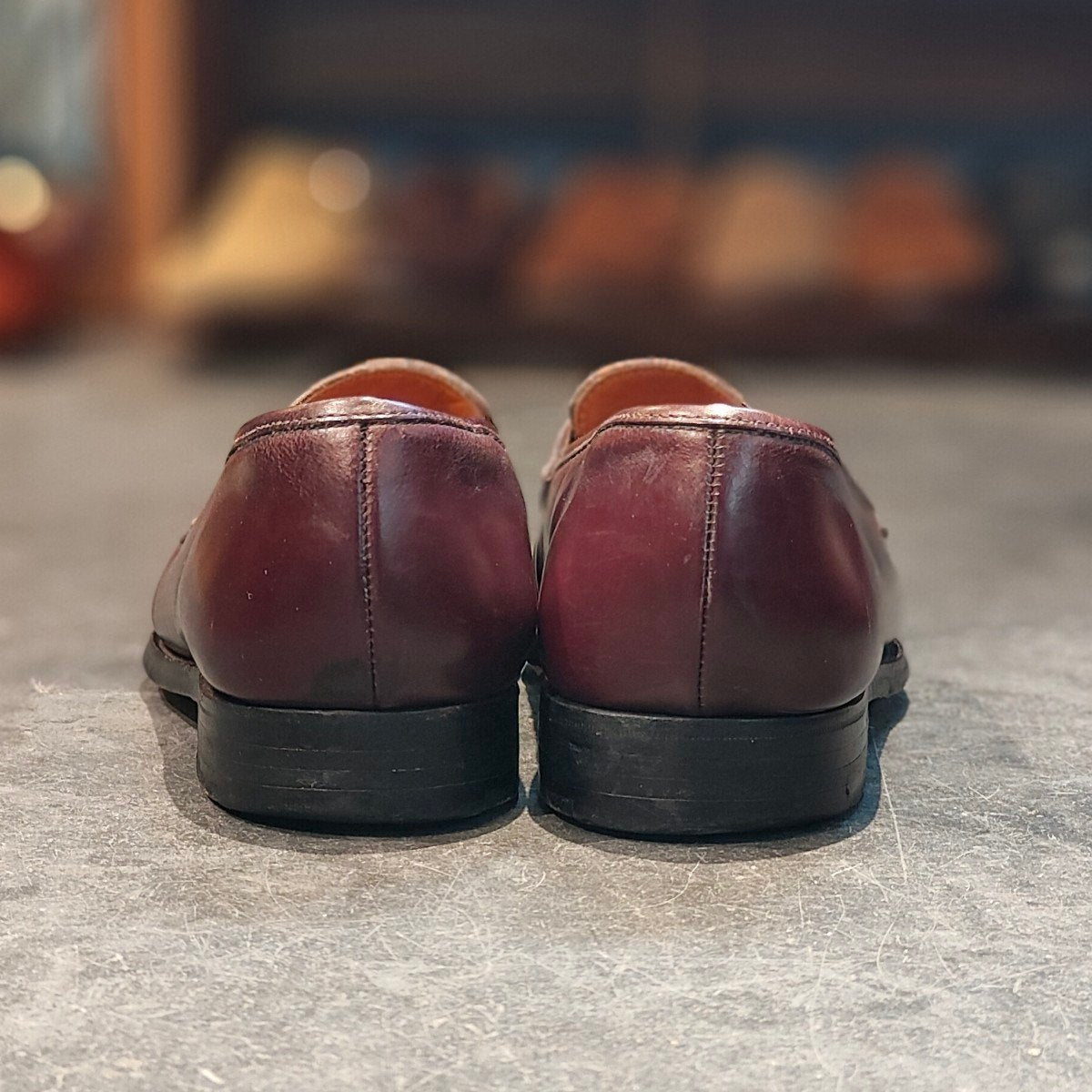 【Crockett&Jones】クロケット&ジョーンズ ボストン ローファー カーフ バーガンディ サイズUK6E 314ラスト