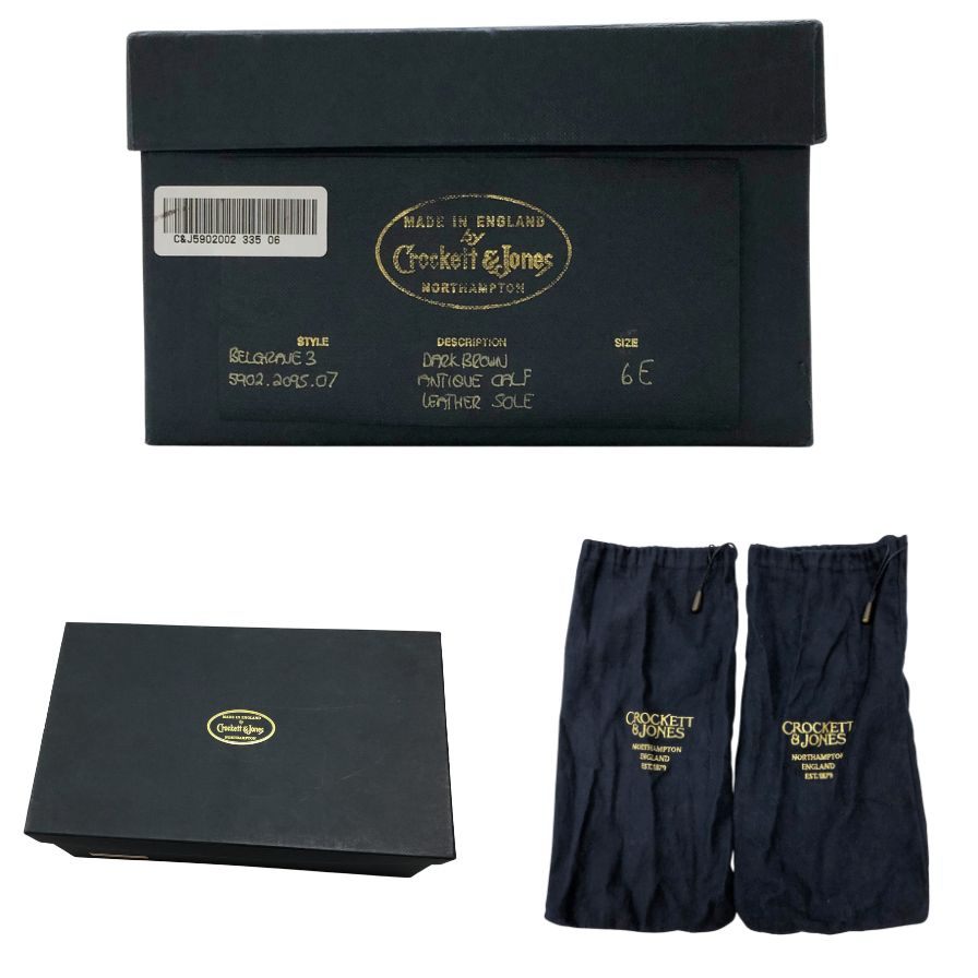 【CROCKETT&JONES】クロケット&ジョーンズ ビジネスシューズ カーフ ブラウン サイズ UK6E ラスト