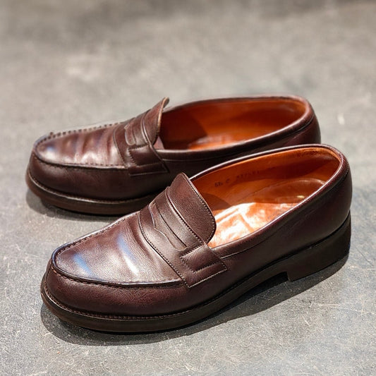 【J.M.WESTON】ジェイエムウエストン 180 シグニチャーローファー 旧旧旧ロゴ  カーフ ダークブラウン サイズUK5.5C 41ラスト 参考定価¥156,200-