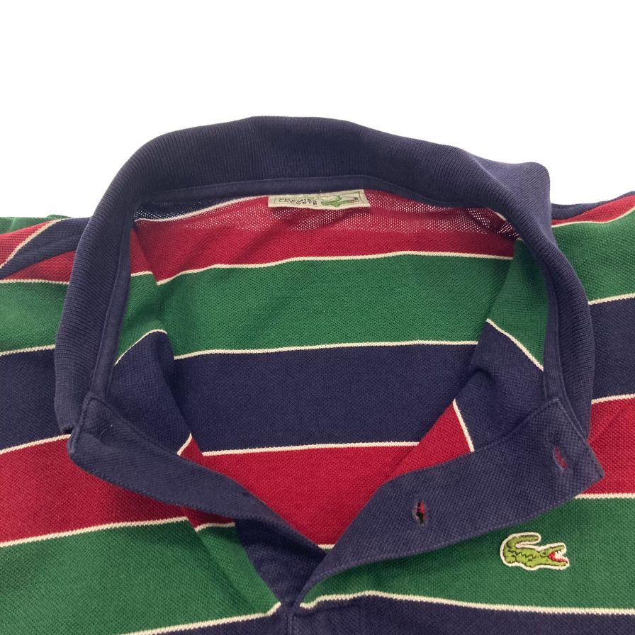 【LACOSTE】ラコステ 80年代前期 フレラコ ポロシャツ ボーダー フランス製 マルチカラー サイズ 5