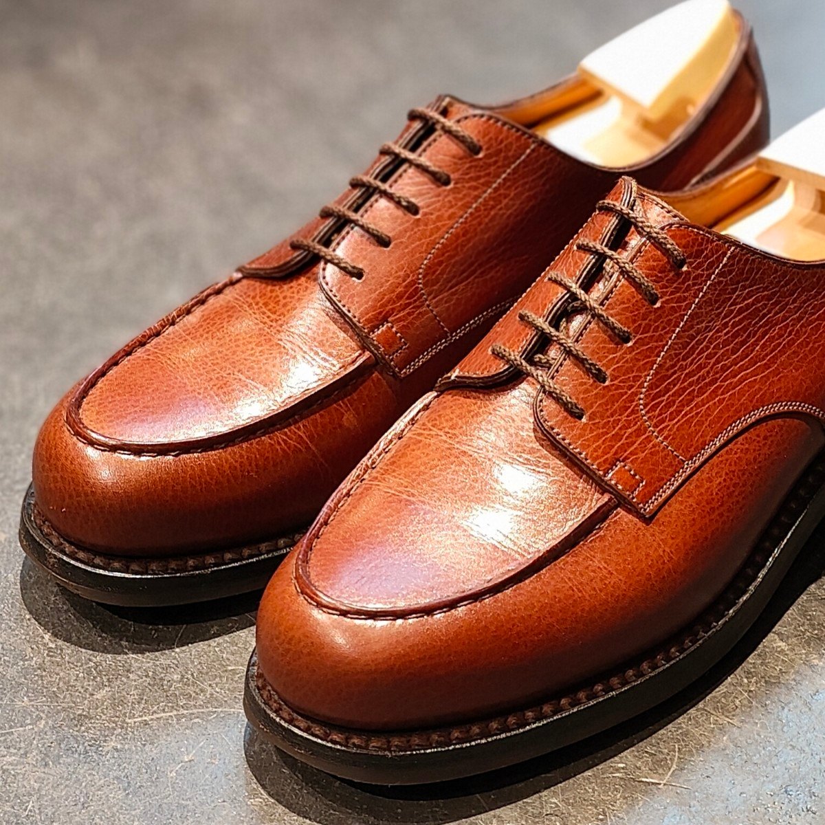 極美品【J.M.WESTON】ジェイエムウエストン 641 ゴルフ Uチップ グレインレザー ブラウン サイズ UK6C 31ラスト 定価¥168,300-