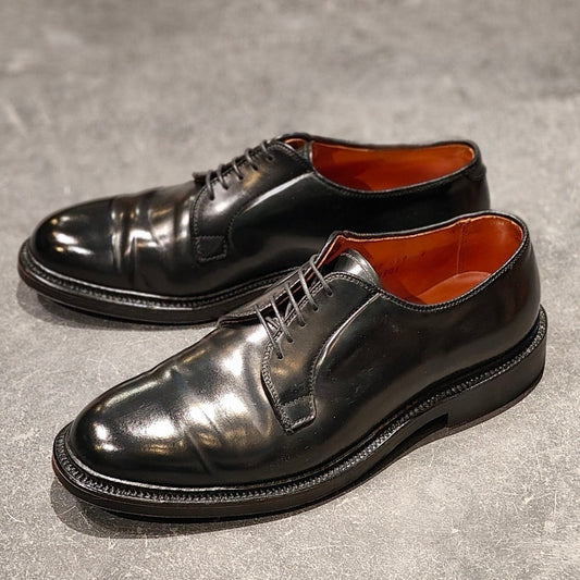 使用数回【ALDEN】オールデン 9901 プレーントゥ コードバン ブラック サイズ US7E バリーラスト 参考定価¥220,000-
