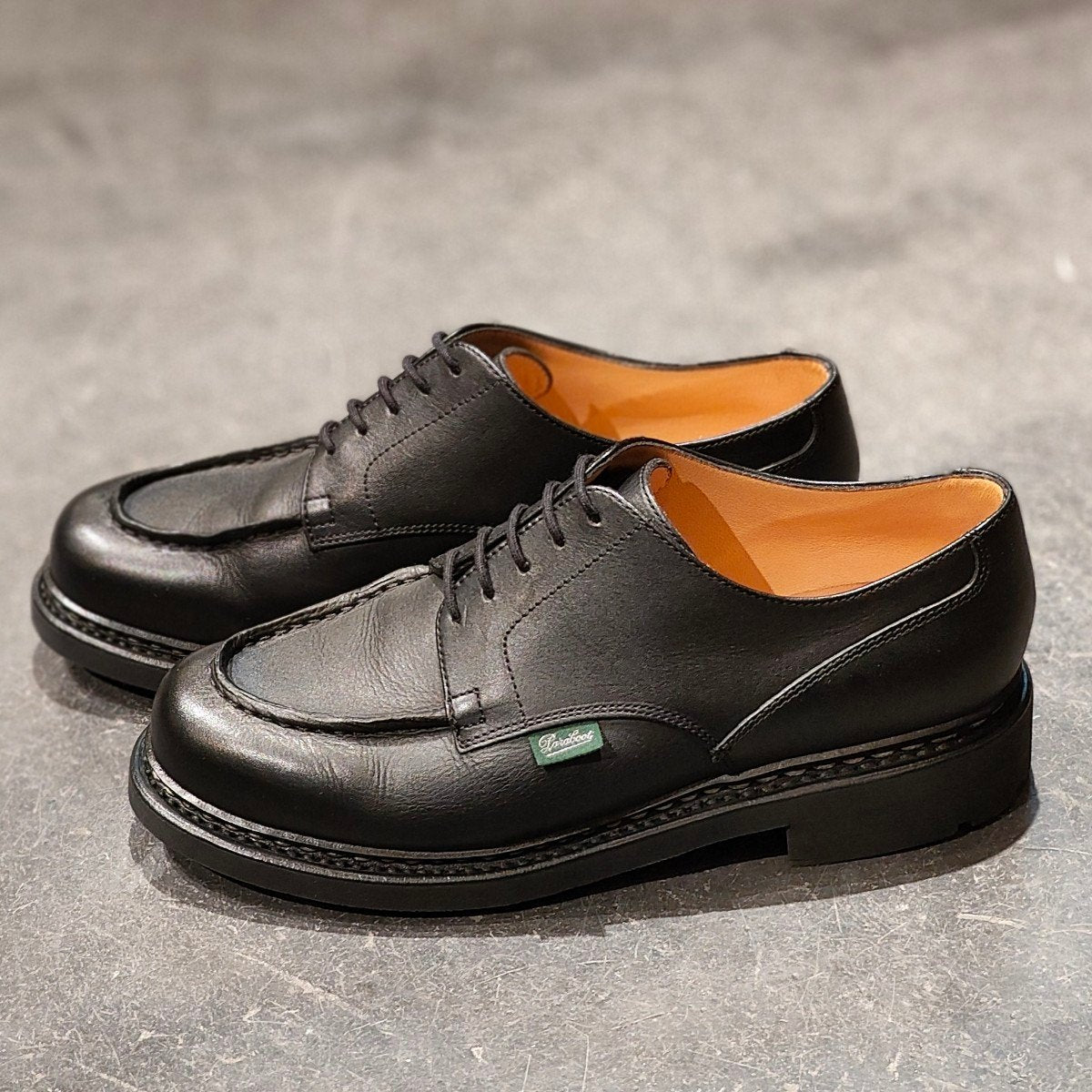 使用数回 【Paraboot】パラブーツ シャンボード Uチップ リスレザー ブラック サイズUK6.5 定価¥96,800-