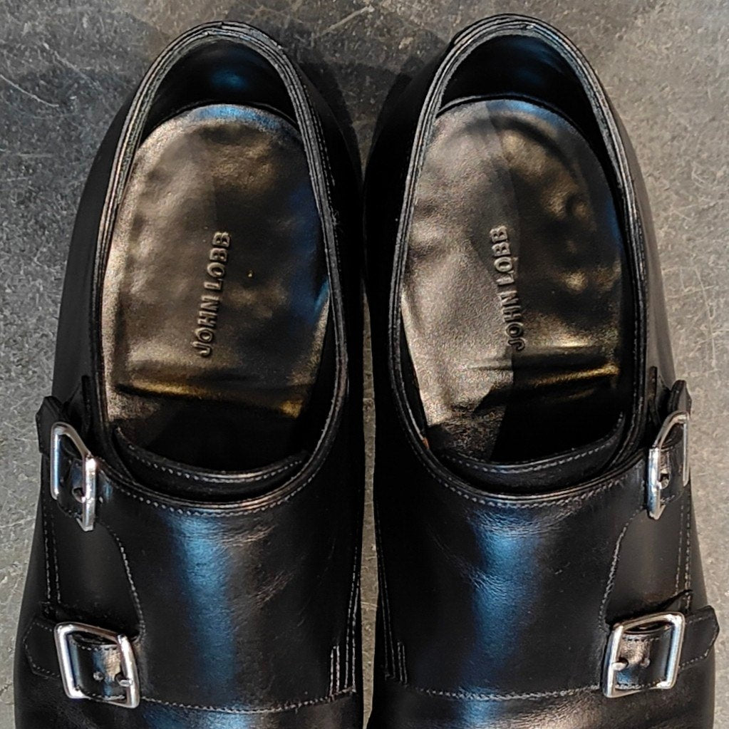 極美品【JOHN LOBB】ジョンロブ ウィリアム ダブルモンク カーフ ブラック サイズUK6E 9795ラスト 参考定価¥251,900-