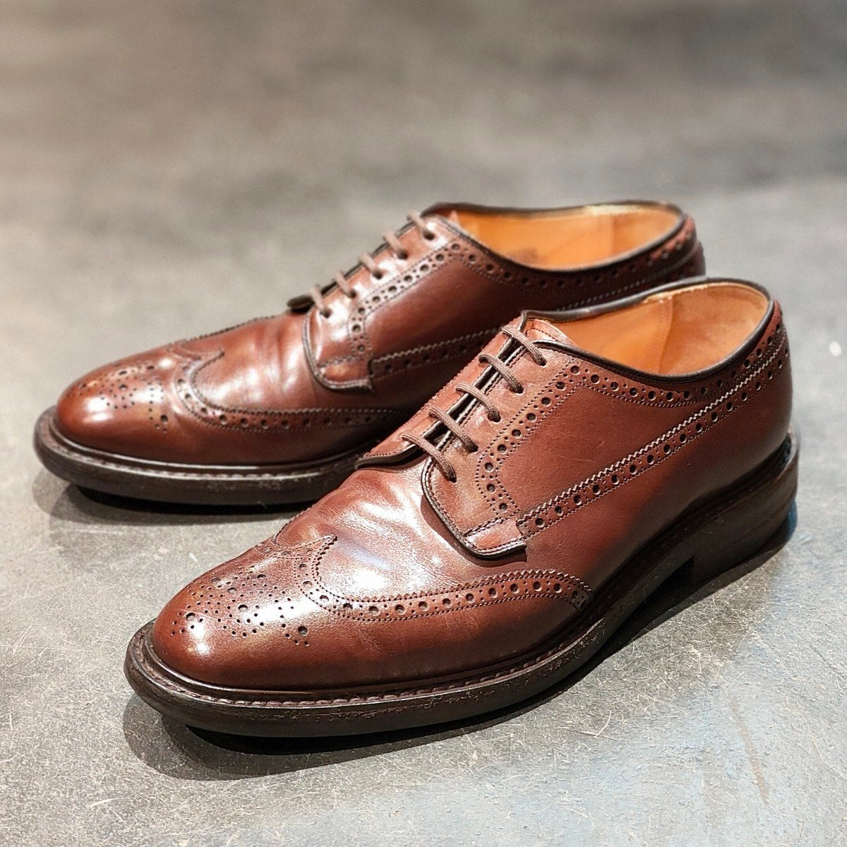【Church's】チャーチ 5都市 グラフトン ウイングチップ カーフ ブラウン サイズUK75F 173ラスト 参考定価¥198,000-