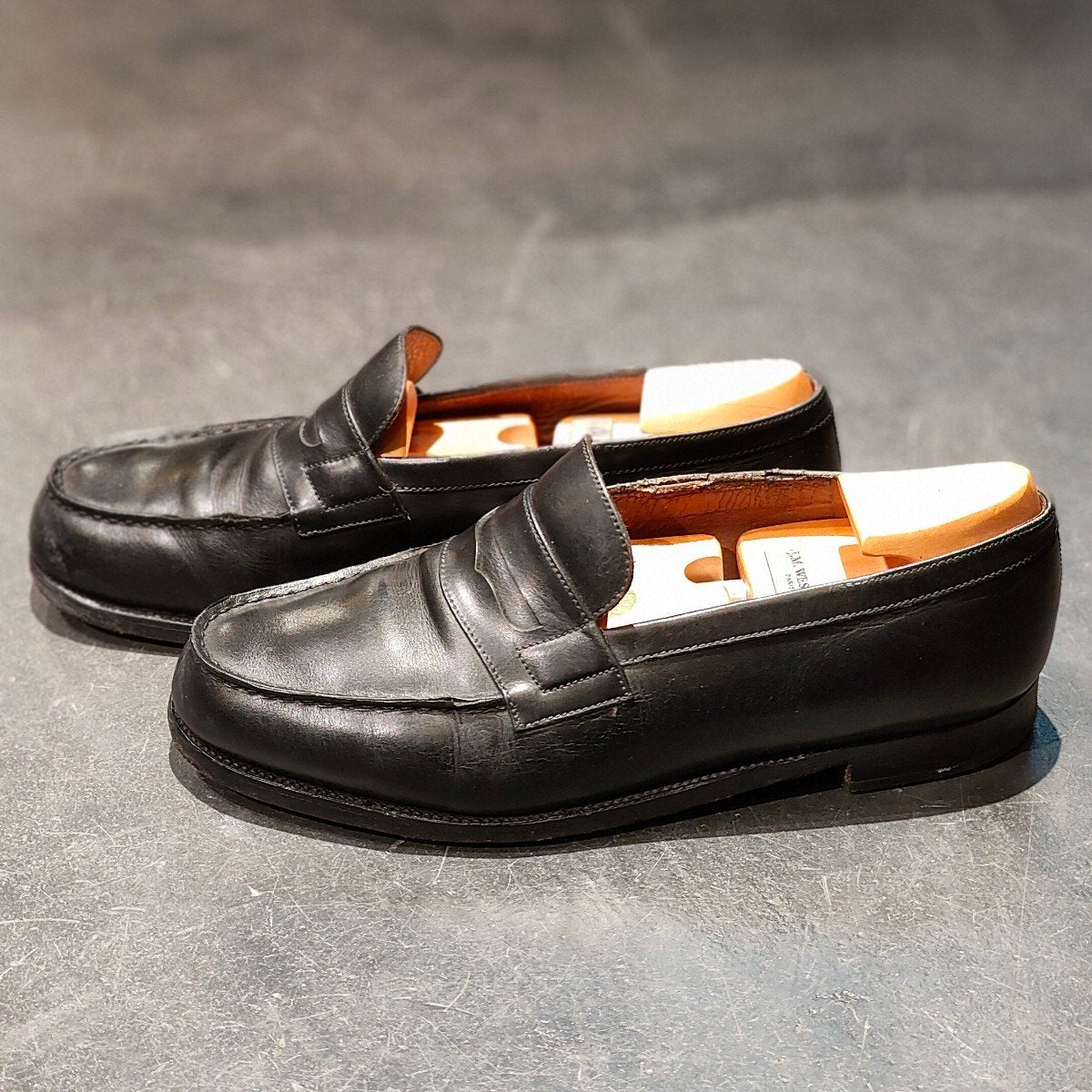 ダメージ品【J.M.WESTON】ジェイエムウエストン シグニチャーローファー 180 ローファー カーフ ブラック サイズ UK6E 41ラスト