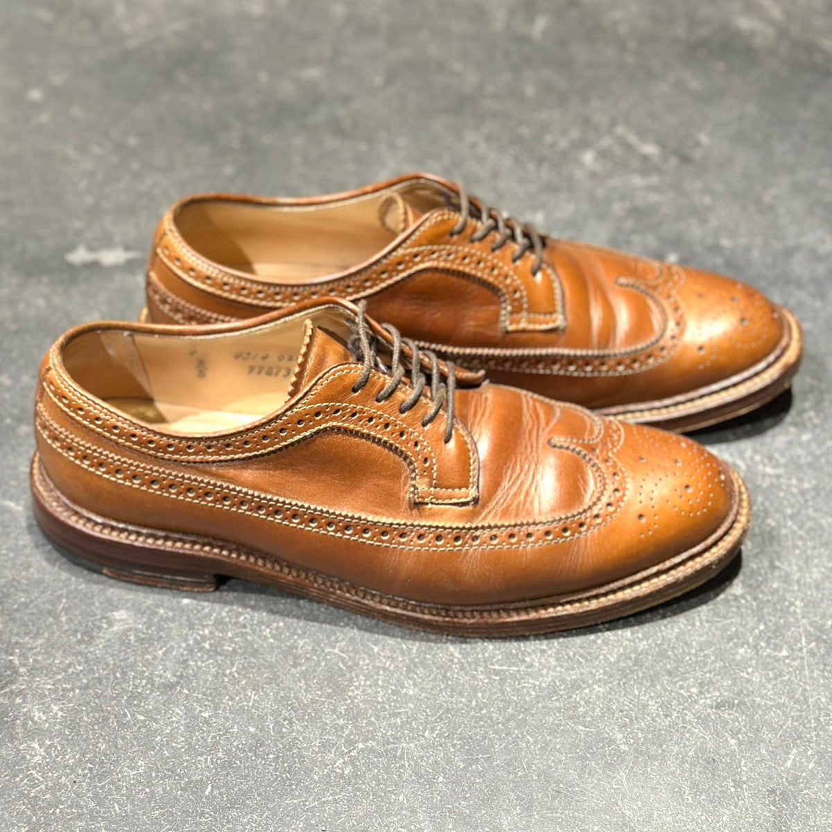 希少【ALDEN】オールデン 97873 ウィングチップ SHIPS別注 カーフ ブラウン サイズUS8 バリーラスト