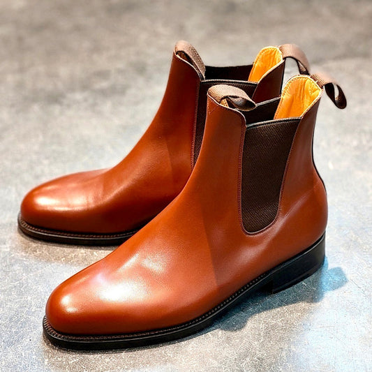 新品未使用【J.M.WESTON】ジェイエムウエストン 705 サイドゴアブーツ カーフ タンブラウン サイズ UK7D 39ラスト 参考定価¥198,000-