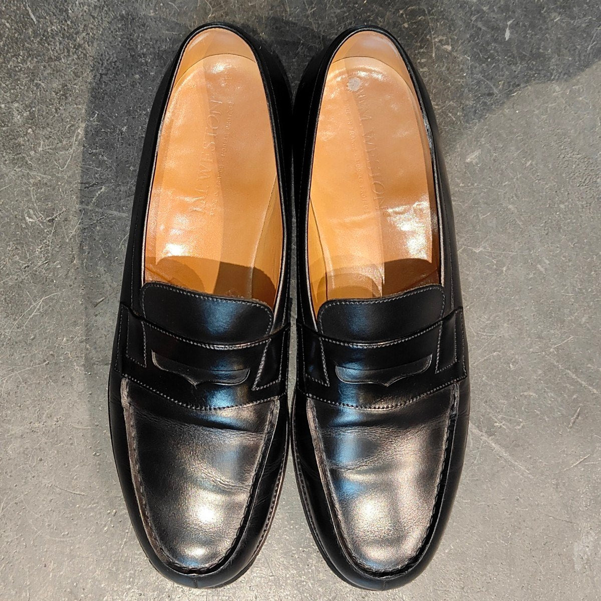 【J.M.WESTON】ジェイエムウエストン 180 シグニチャーローファー ボックスカーフ ブラック サイズ UK7.5B 41ラスト 定価¥151,800-