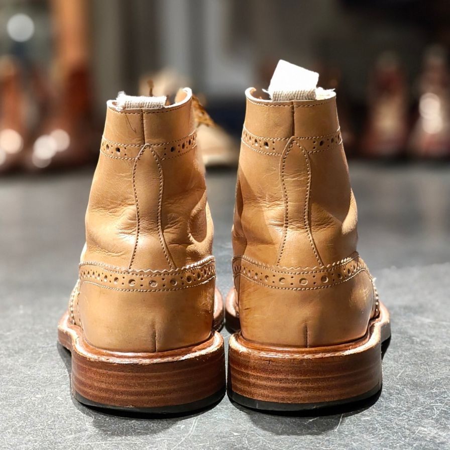 【Tricker’s】トリッカーズ モールトン ブーツ カーフ ベージュ サイズ UK8 参考定価¥132,000-