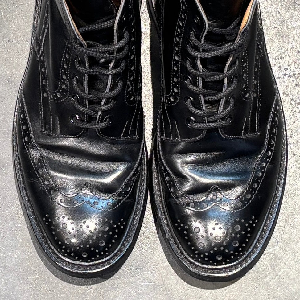 【Tricker’s】トリッカーズ ストウ S63419 カントリーブーツ カーフ ブラック サイズ UK9.5